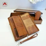 ست چرم جا کلیدی و کیف پول نمای کیف