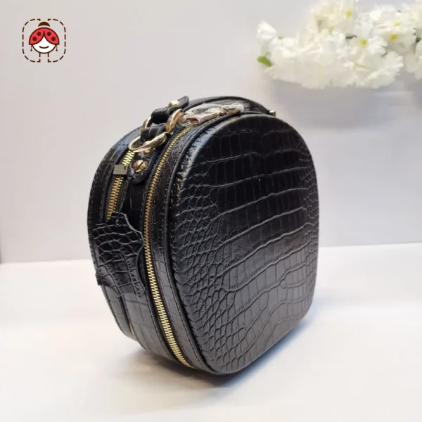 handbag3 کیف چرم مجلسی مشکی نمای بغل